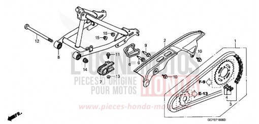 BRAS OSCILLANT/CARTER DE CHAINE CRF70FA de 2010